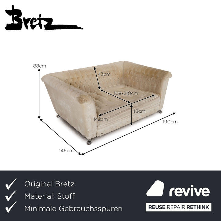 Bretz Chelsea fabric three seater cream sofa couch sofa bed feature