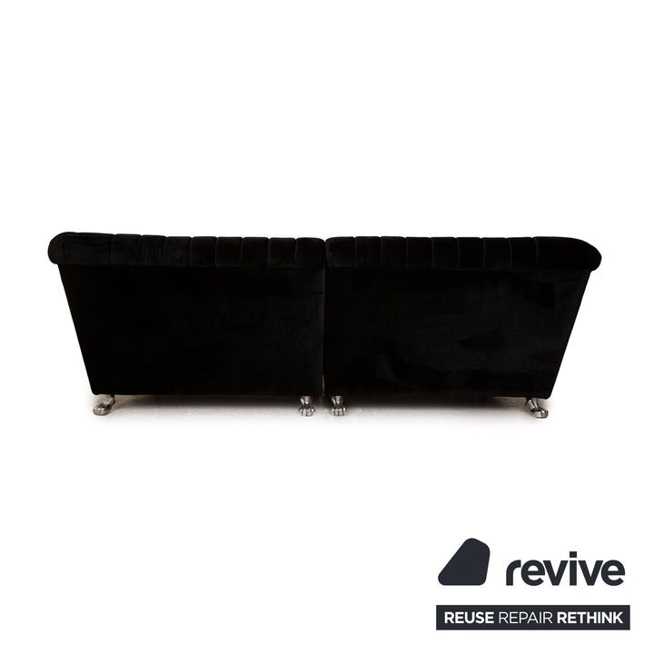 Bretz Chelsea Stoff Dreisitzer Schwarz Sofa Couch