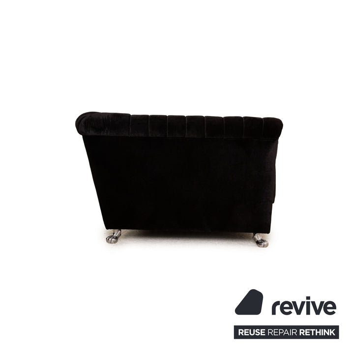 Bretz Chelsea Stoff Dreisitzer Schwarz Sofa Couch