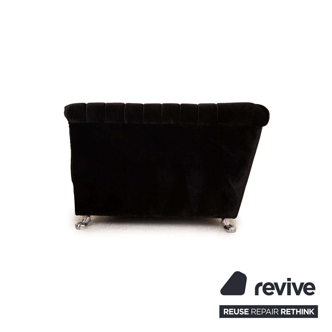 Bretz Chelsea Stoff Dreisitzer Schwarz Sofa Couch