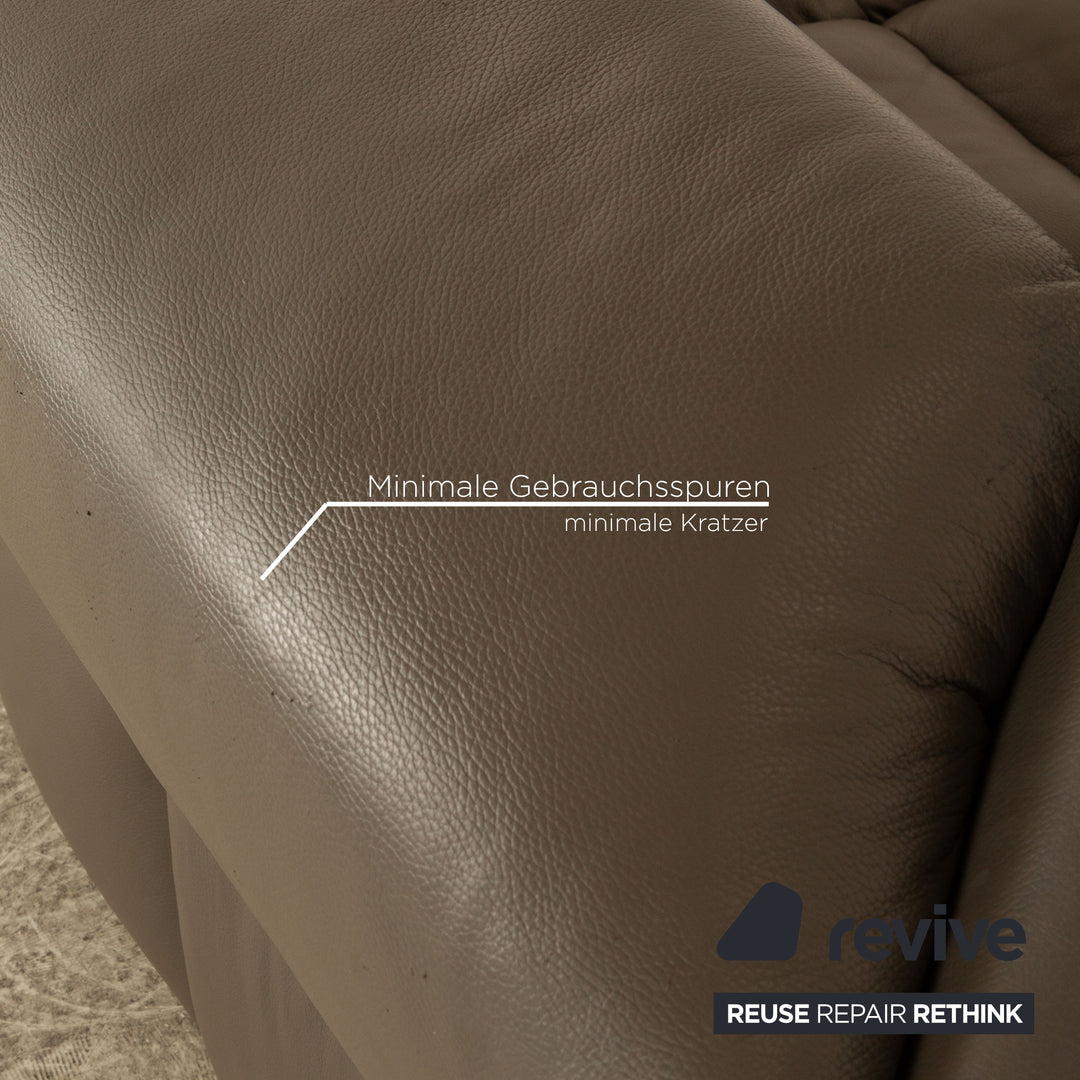 Bretz Chocolat Leather Three Seater Brown Gray