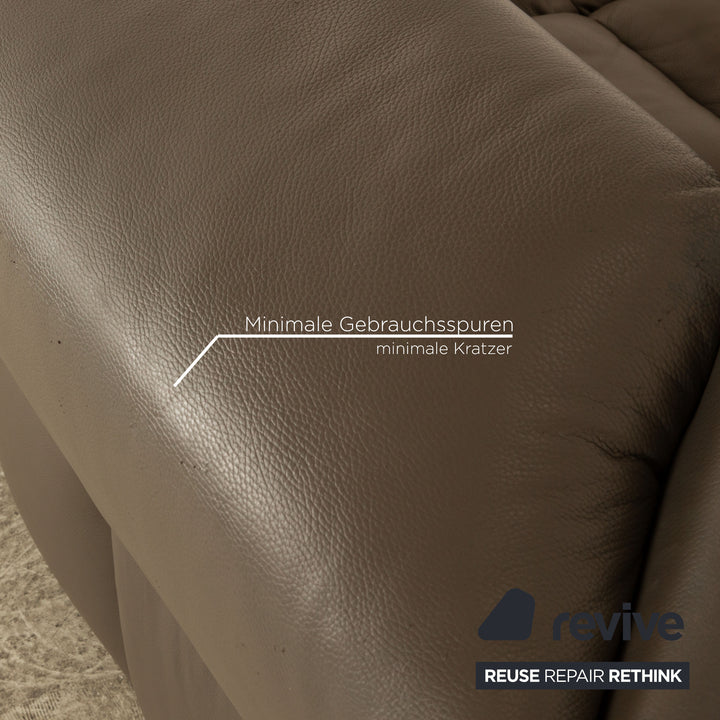 Bretz Chocolat Leather Three Seater Brown Gray