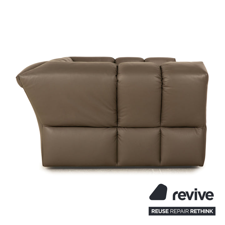 Bretz Chocolat Leather Three Seater Brown Gray