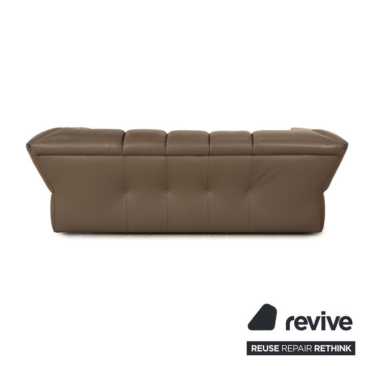Bretz Chocolat Leather Three Seater Brown Gray