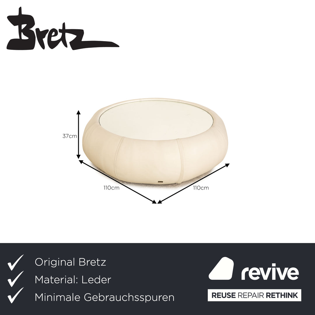 Bretz Cloud 7 Coffee Table Leather Cream White
