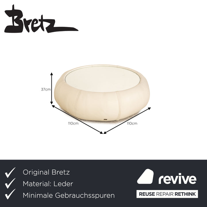 Bretz Cloud 7 Coffee Table Leather Cream White