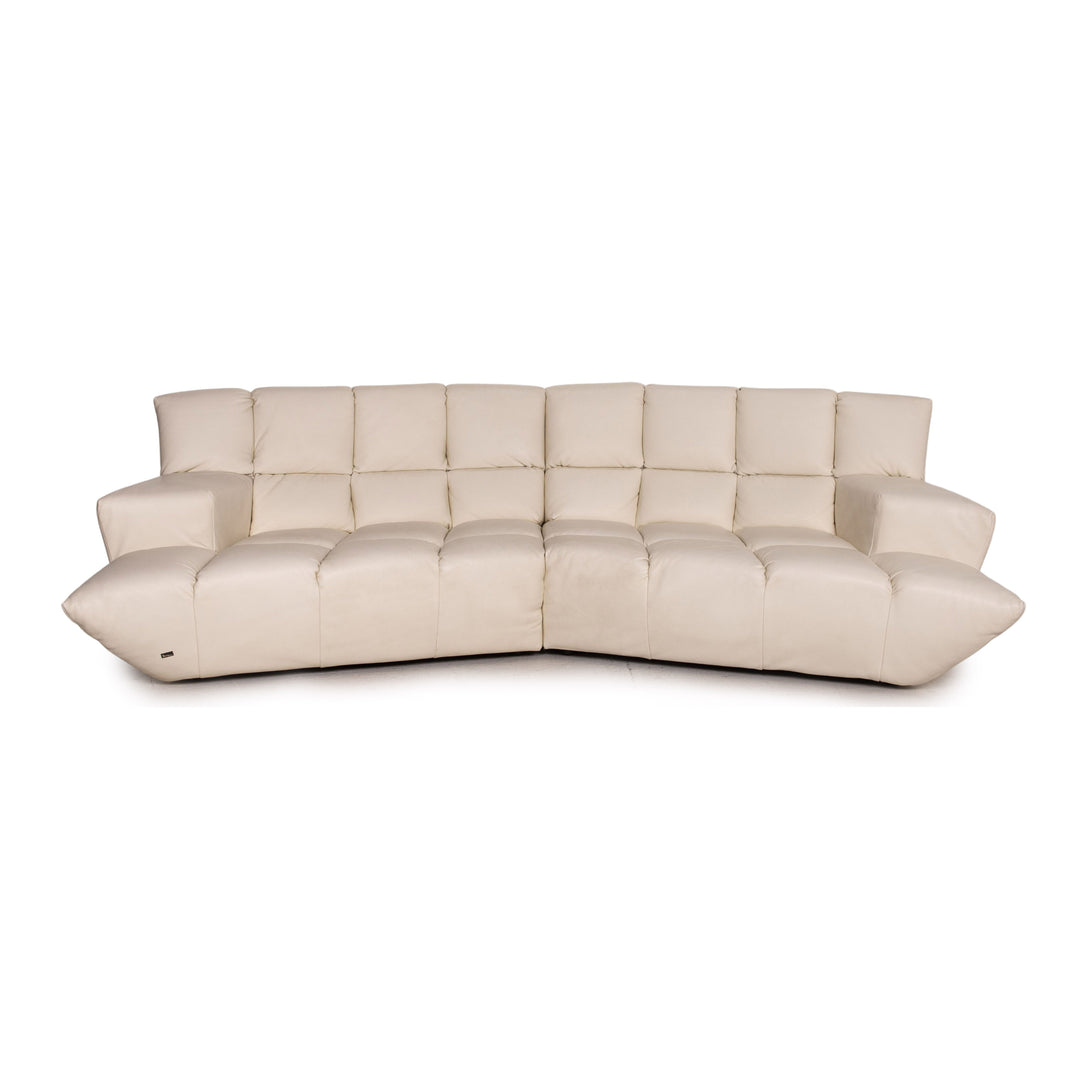 Bretz Cloud 7 leather corner sofa cream couch