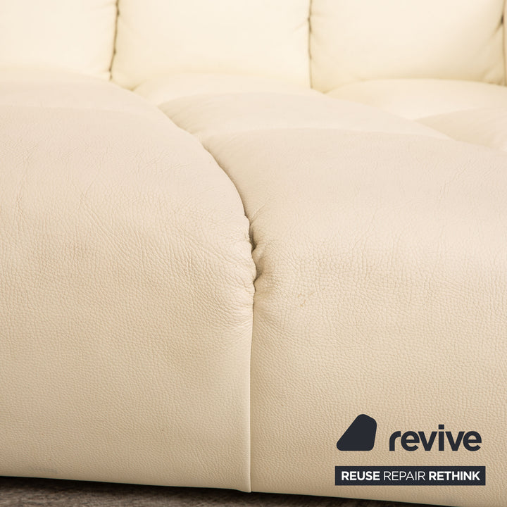 Bretz Cloud 7 Leather Corner Sofa Cream White Sofa Couch
