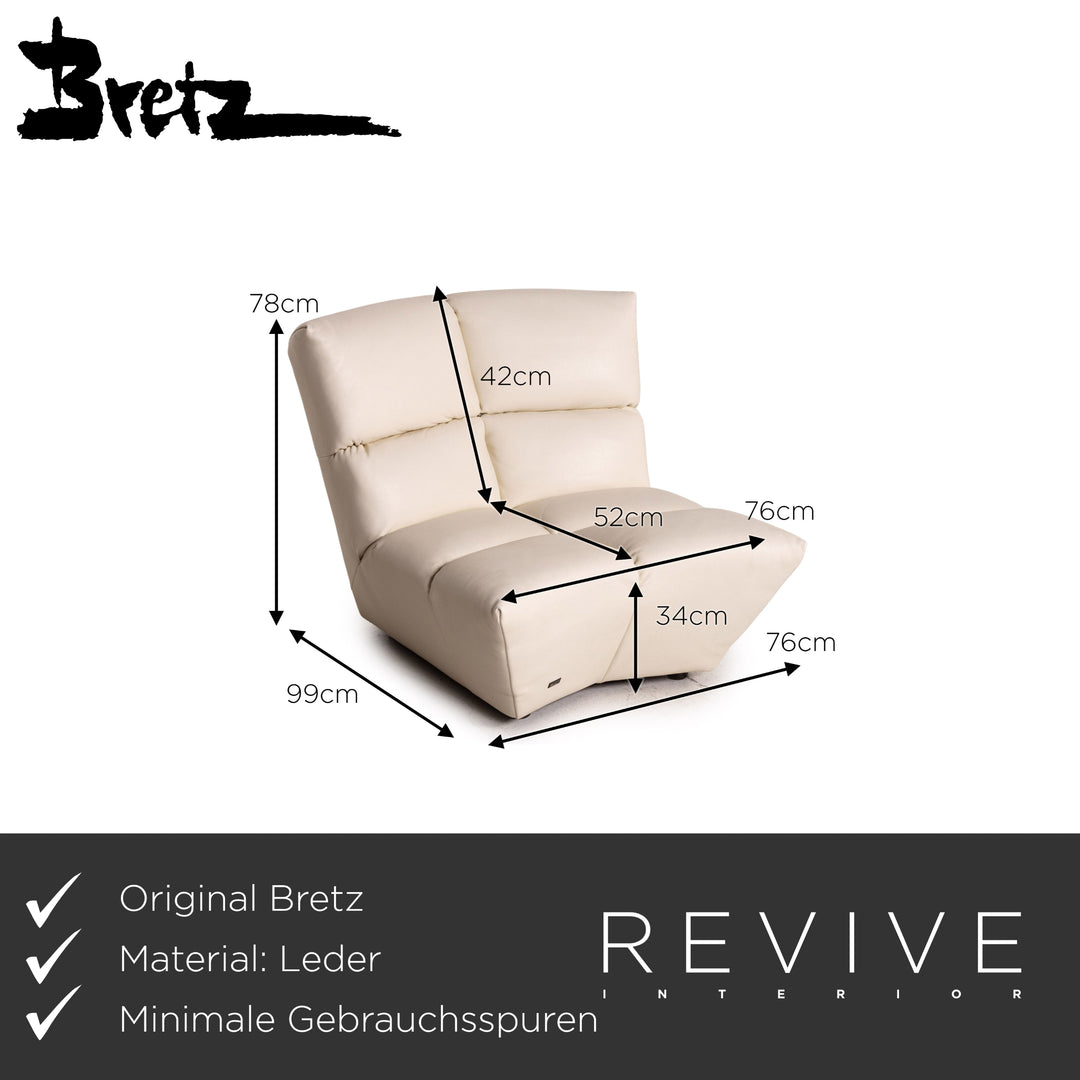 Bretz Cloud 7 leather armchair cream