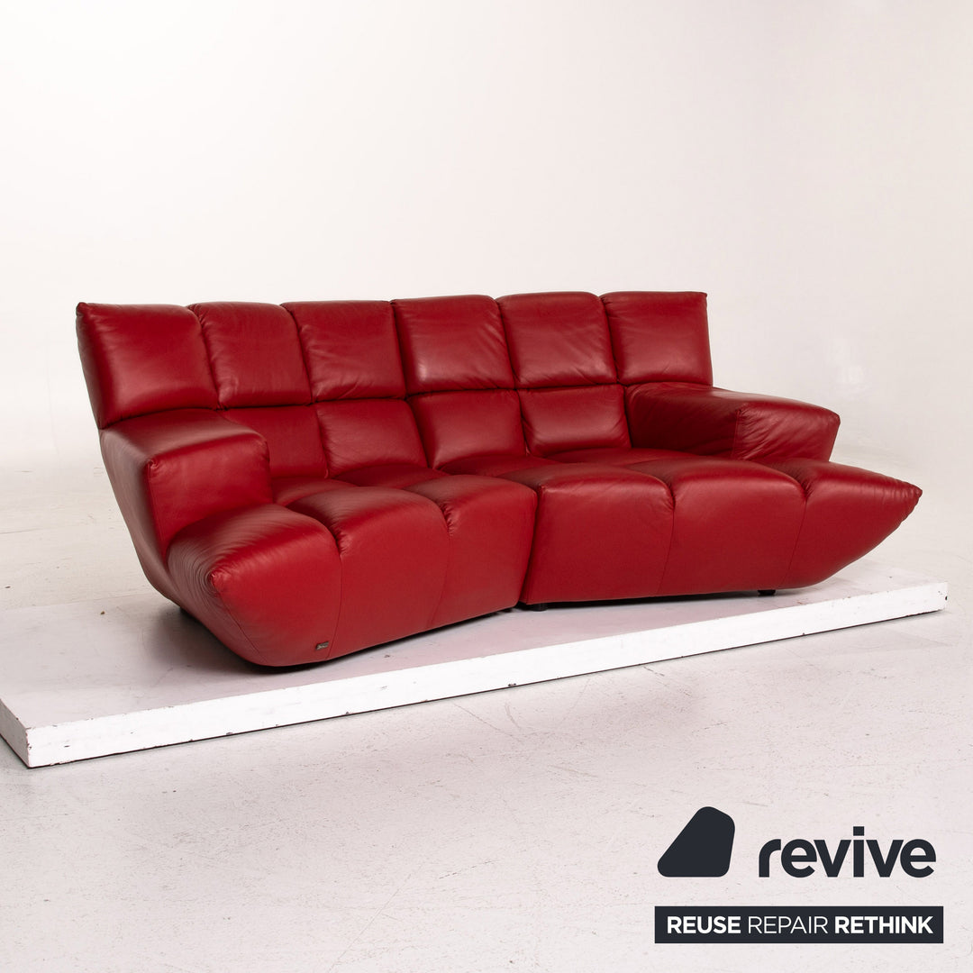Bretz Cloud 7 Leder Sofa Rot Zweisitzer Couch #15321