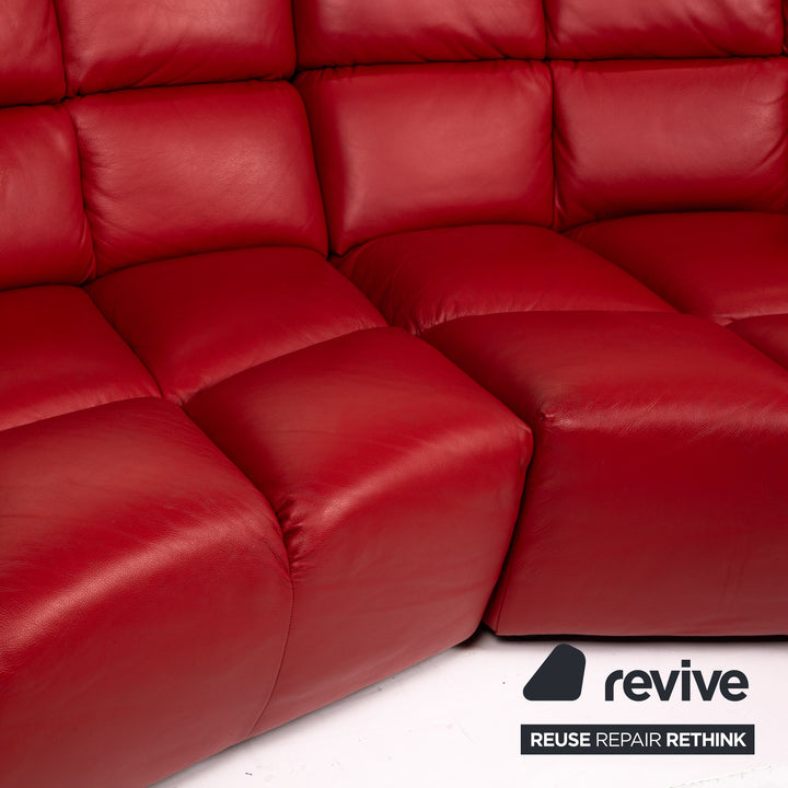Bretz Cloud 7 Leather Sofa Red Two Seater Couch #15321