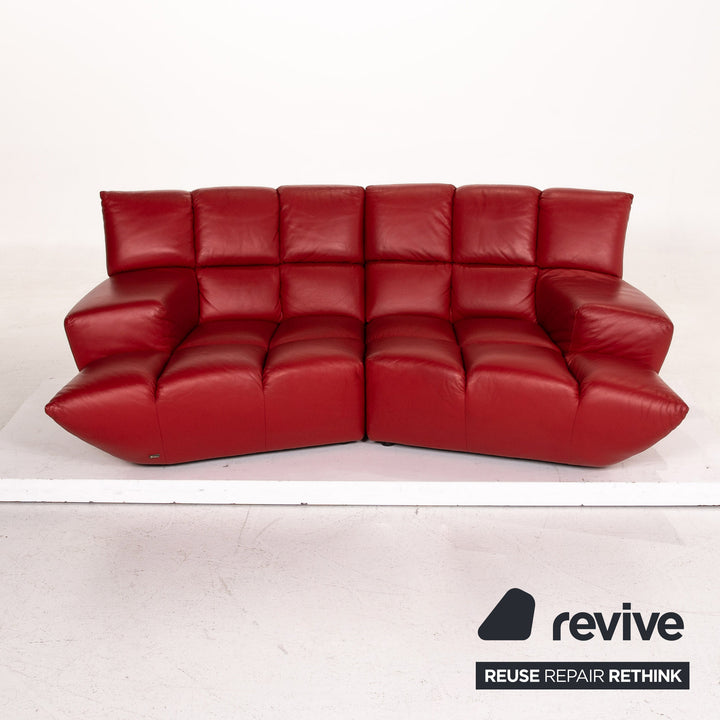 Bretz Cloud 7 Leder Sofa Rot Zweisitzer Couch #15321