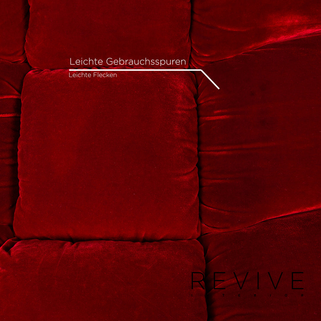 Bretz Cloud 7 Velvet Fabric Lounger Red Dark Red #13752