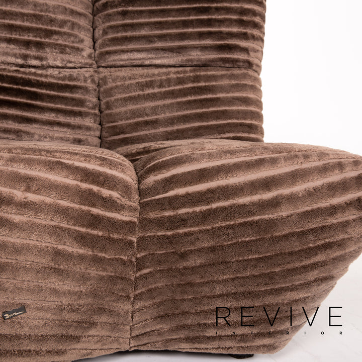 Bretz Cloud 7 velvet fabric sofa set brown 1x corner sofa 1x armchair #13909