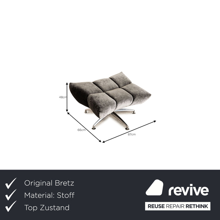 Bretz Cloud 7 fabric armchair gray including stool