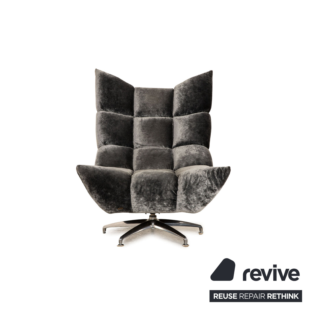 Bretz Cloud 7 fabric armchair gray including stool