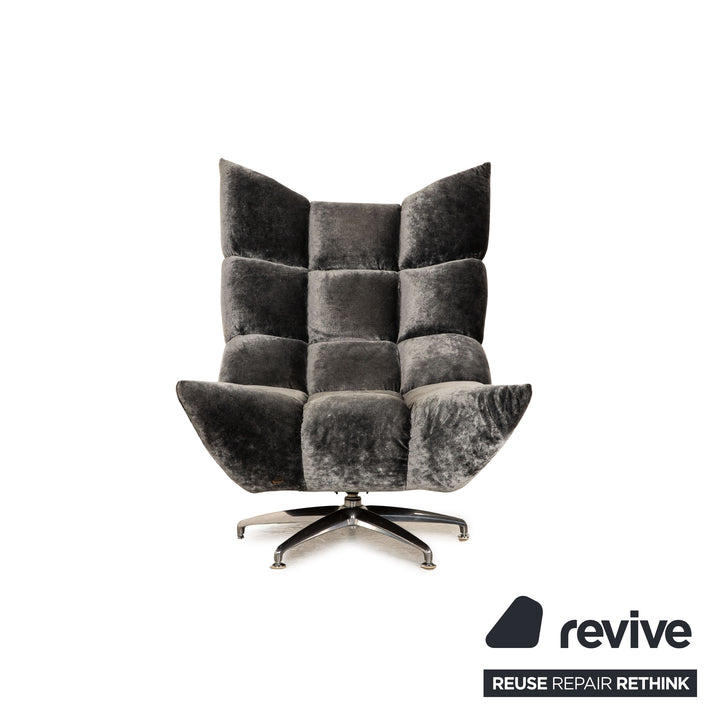 Bretz Cloud 7 fabric armchair gray including stool
