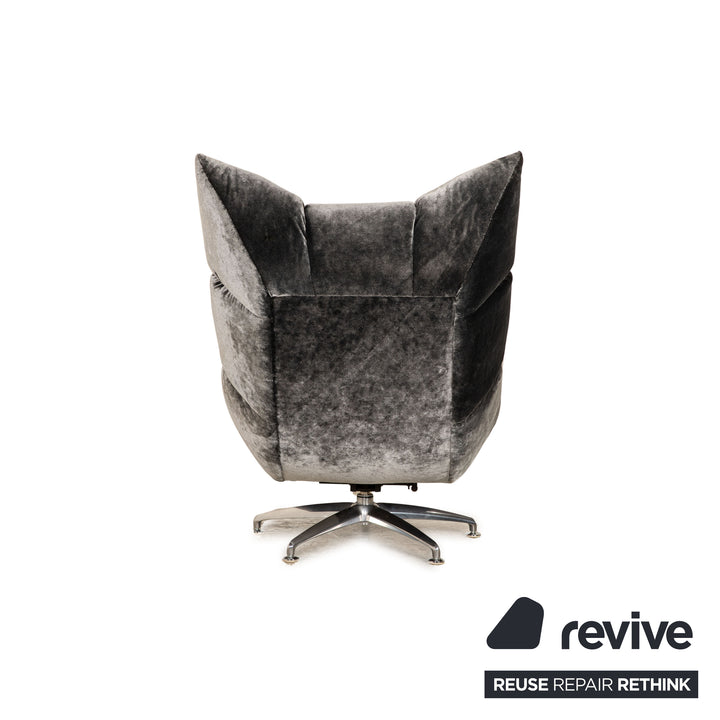 Bretz Cloud 7 fabric armchair gray including stool