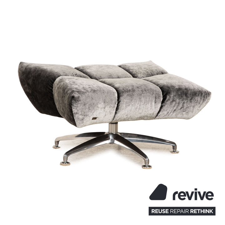 Bretz Cloud 7 fabric armchair gray including stool
