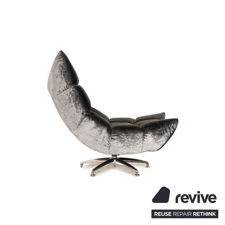 Bretz Cloud 7 fabric armchair gray including stool