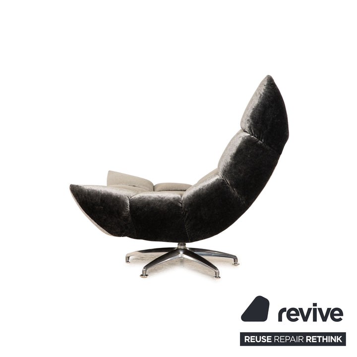 Bretz Cloud 7 fabric armchair gray including stool