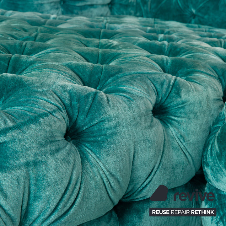 Bretz Cocoa Island Fabric Corner Sofa Blue