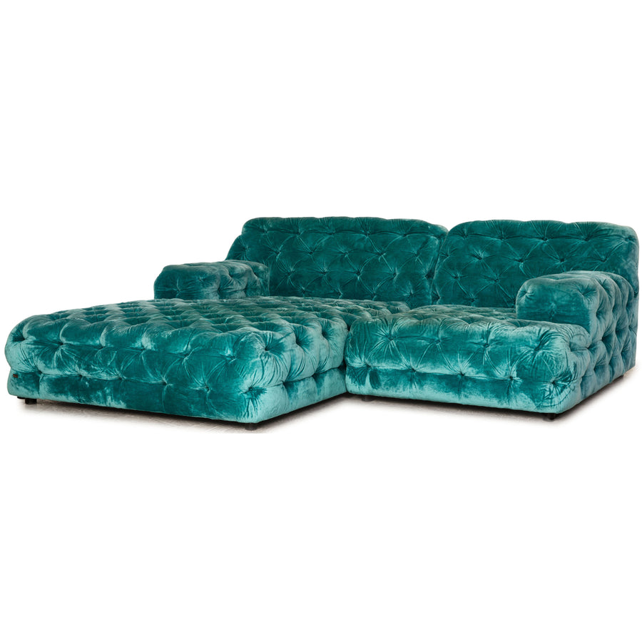 Bretz Cocoa Island Fabric Corner Sofa Blue