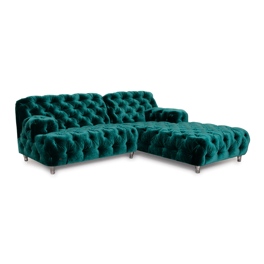 Bretz Cocoa Island fabric sofa green corner sofa emerald green living area velvet green