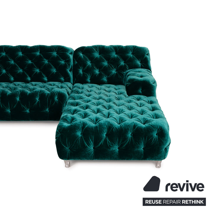 Bretz Cocoa Island fabric sofa green corner sofa emerald green living area velvet green