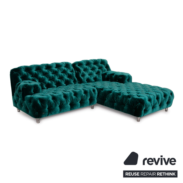Bretz Cocoa Island fabric sofa green corner sofa emerald green living area velvet green