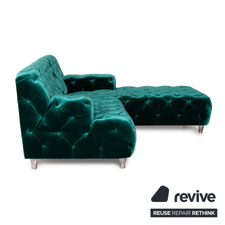 Bretz Cocoa Island fabric sofa green corner sofa emerald green living area velvet green
