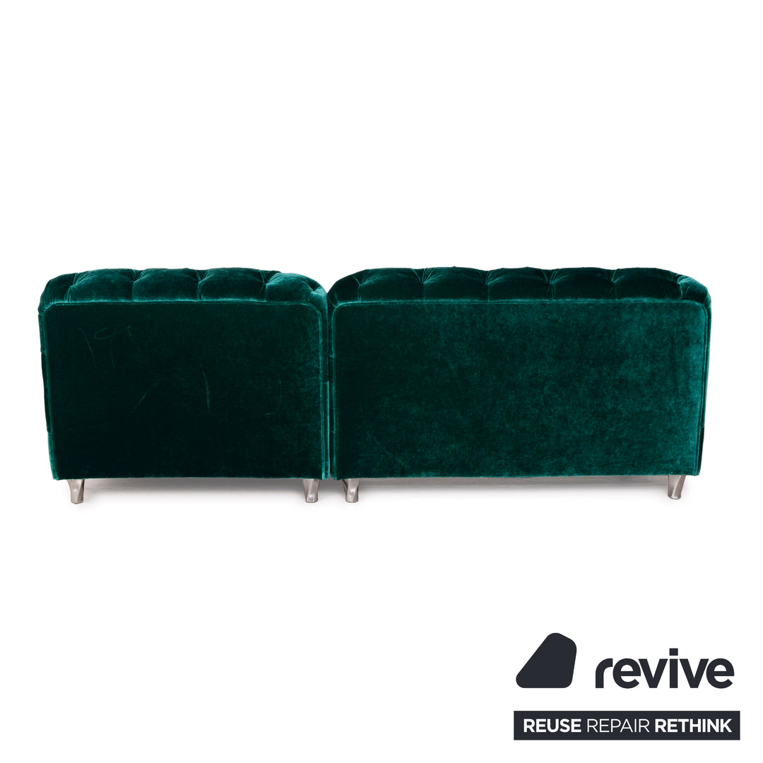 Bretz Cocoa Island fabric sofa green corner sofa emerald green living area velvet green