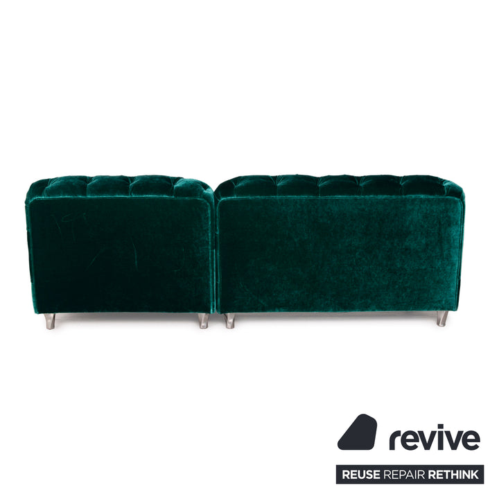 Bretz Cocoa Island fabric sofa green corner sofa emerald green living area velvet green