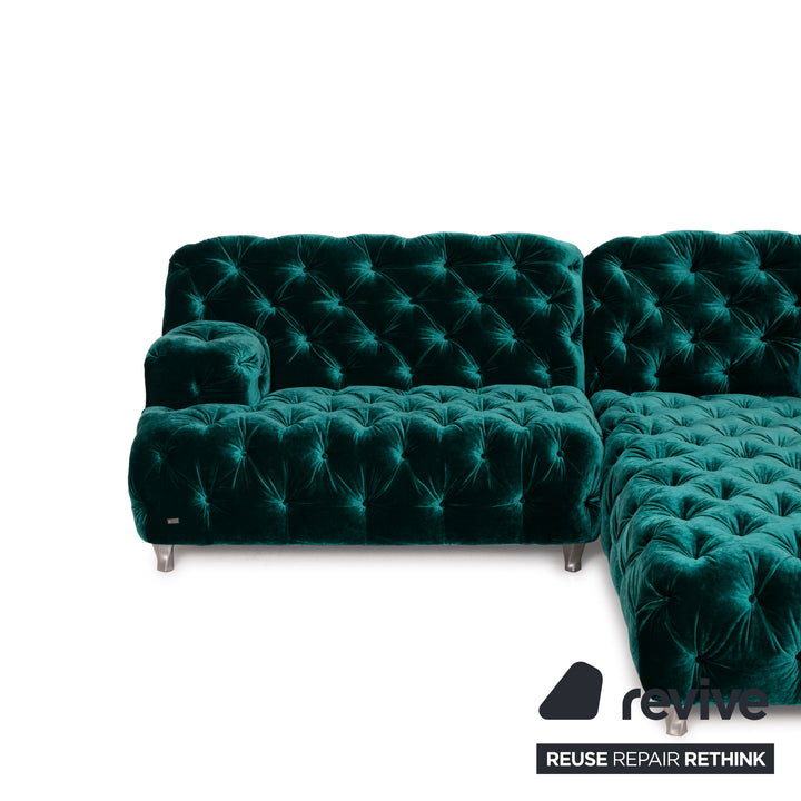 Bretz Cocoa Island fabric sofa green corner sofa emerald green living area velvet green