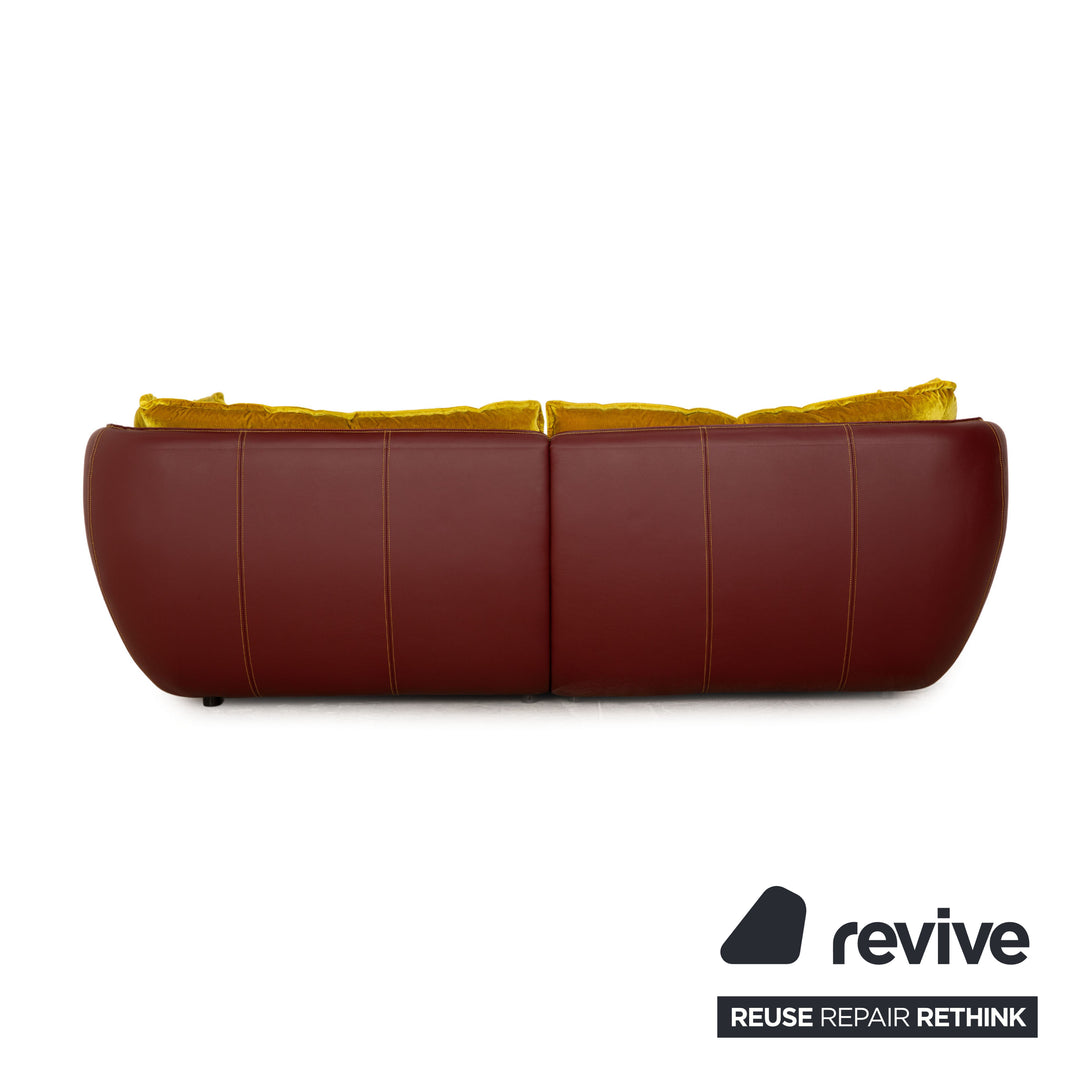 Bretz Cupcake Fabric Three Seater Green Yellow Red Sofa Couch