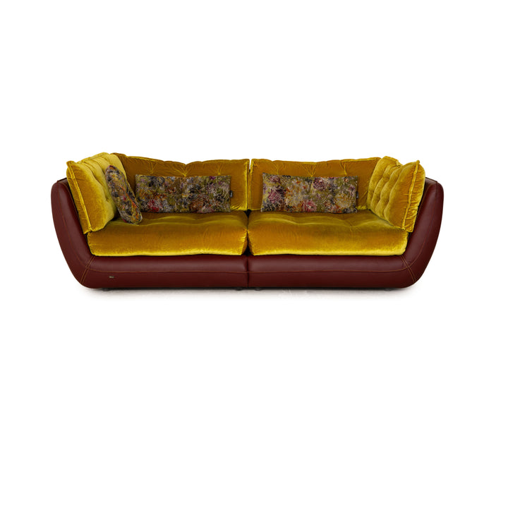 Bretz Cupcake Fabric Three Seater Green Yellow Red Sofa Couch