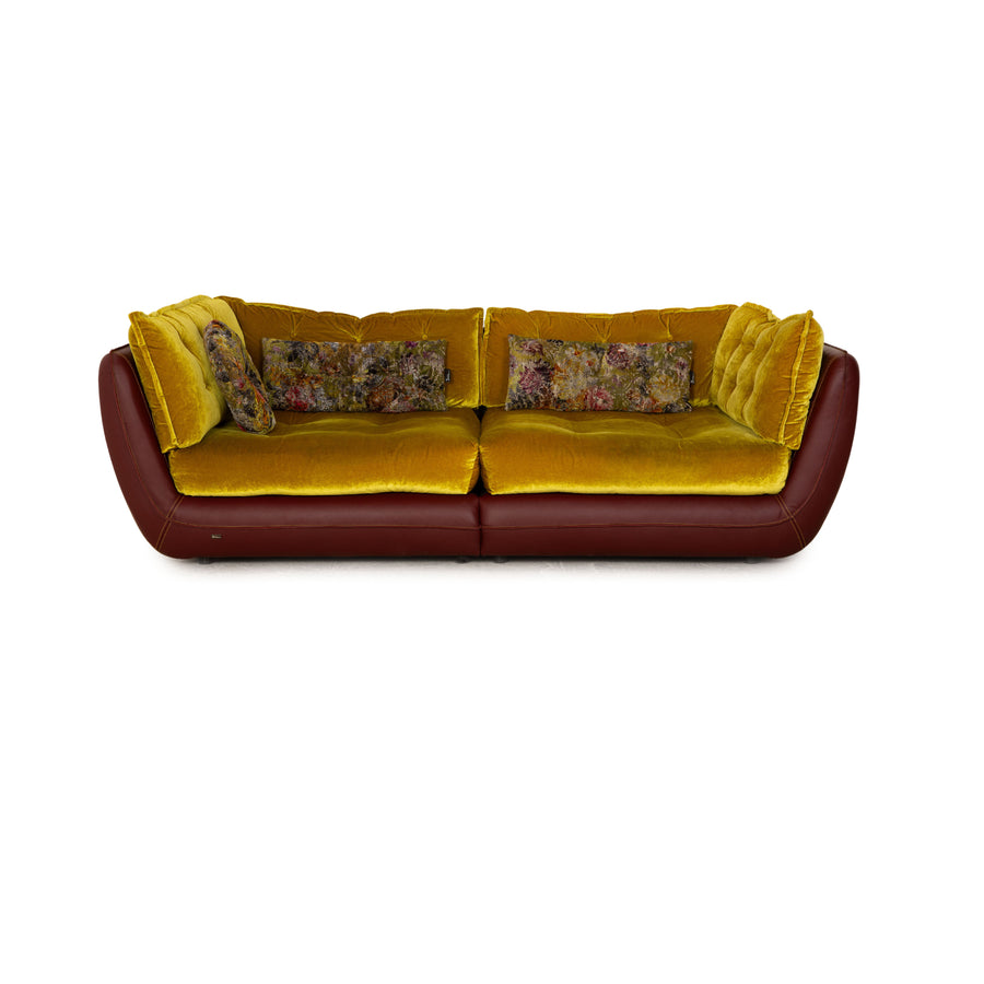 Bretz Cupcake Fabric Three Seater Green Yellow Red Sofa Couch