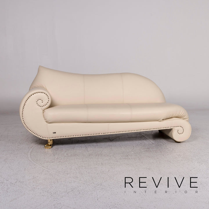 Bretz Gaudi Designer Leder Sofa Beige Dreisitzer Couch #10028