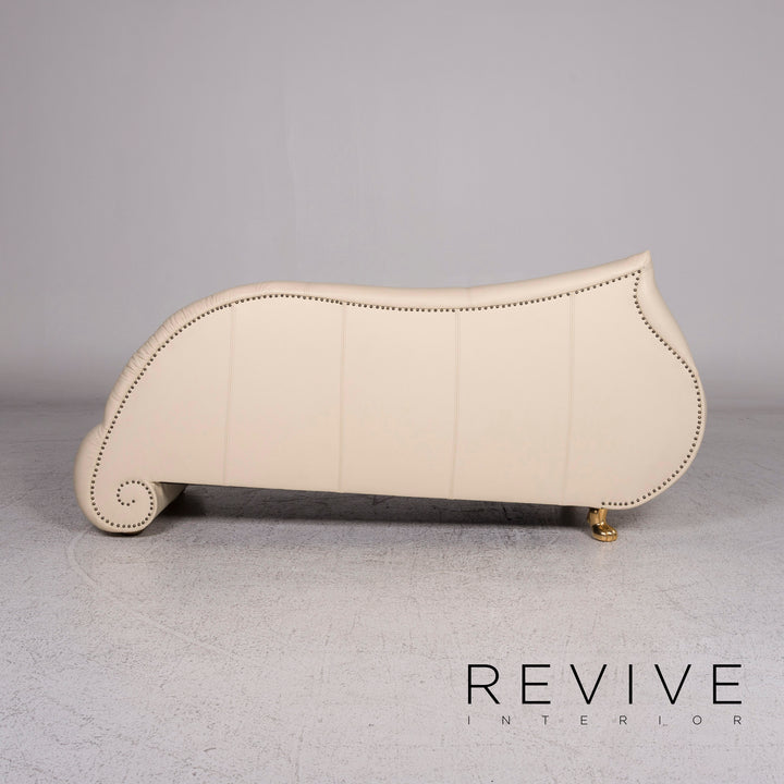 Bretz Gaudi Designer Leder Sofa Beige Dreisitzer Couch #10028