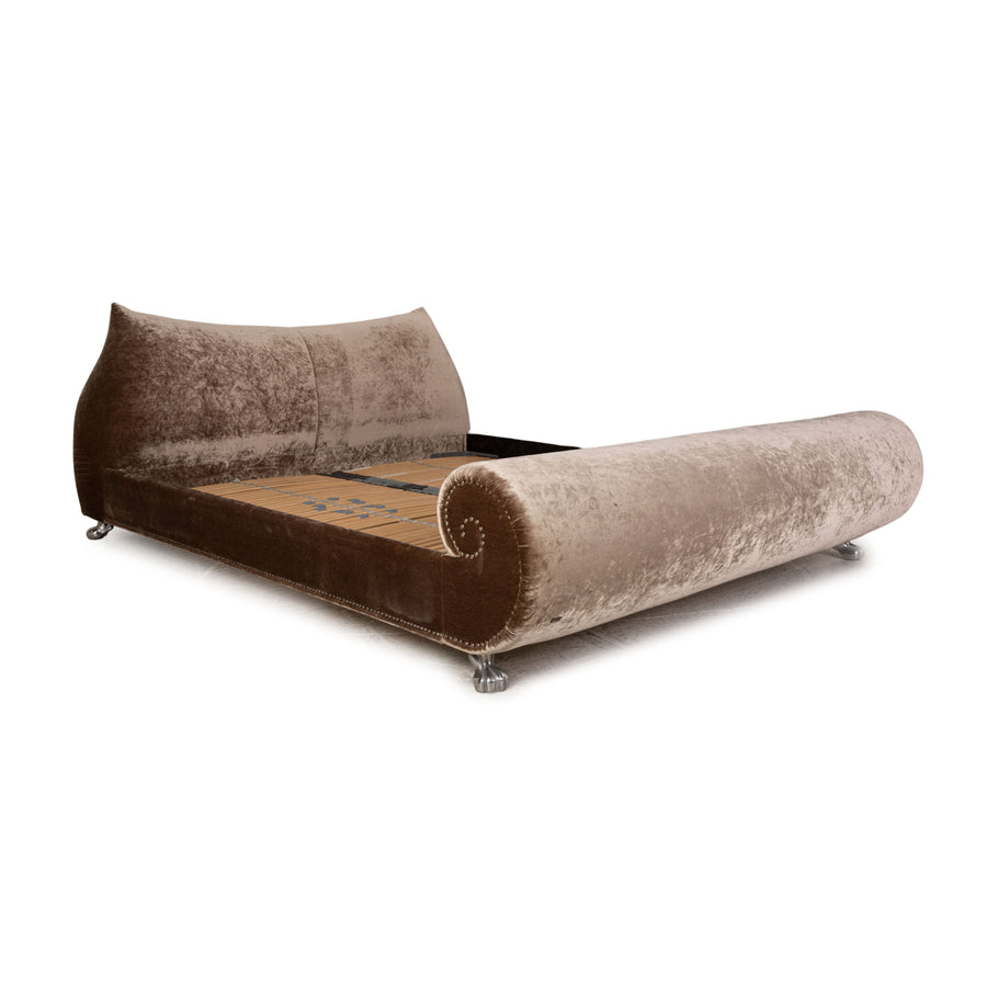Bretz Gaudi velvet bed brown double bed