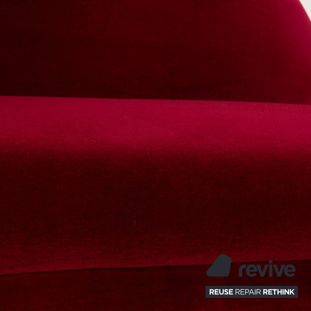 Bretz Gaudi Velvet Three Seater Red Sofa Couch