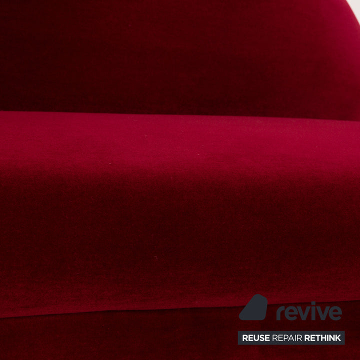 Bretz Gaudi Velvet Three Seater Red Sofa Couch