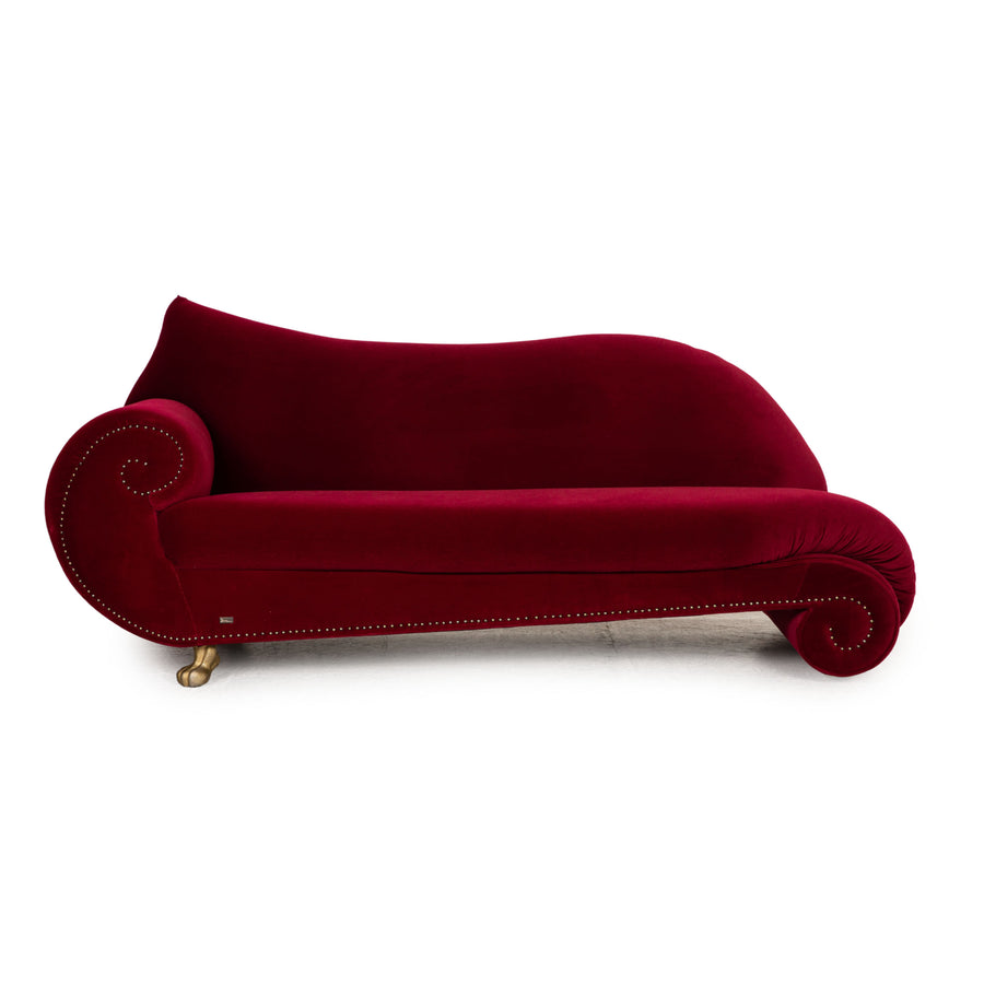 Bretz Gaudi Velvet Three Seater Red Sofa Couch