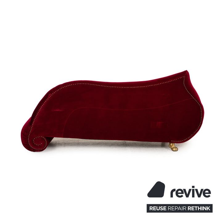Bretz Gaudi Velvet Three Seater Red Sofa Couch