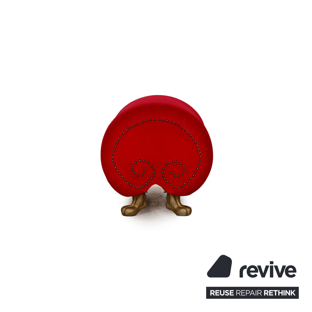 Bretz Gaudi Velvet Stool Red