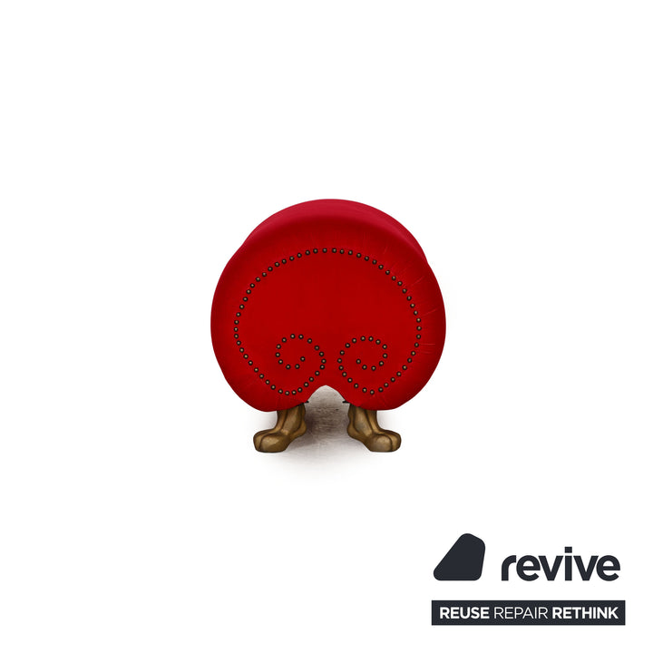 Bretz Gaudi Velvet Stool Red