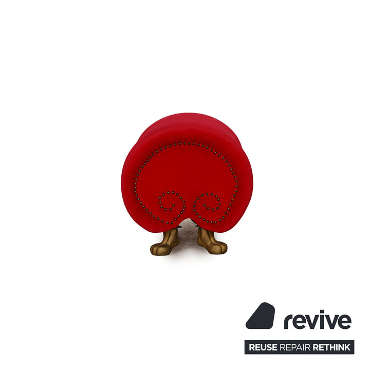 Bretz Gaudi Velvet Stool Red
