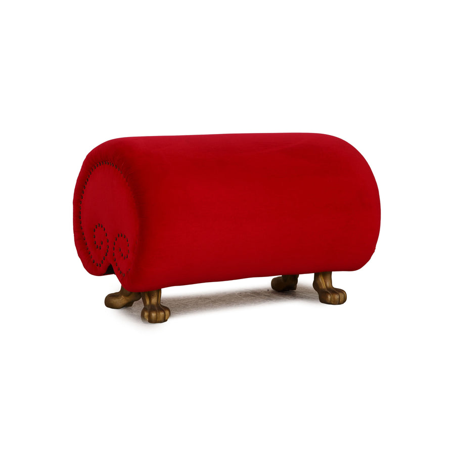 Bretz Gaudi Velvet Stool Red