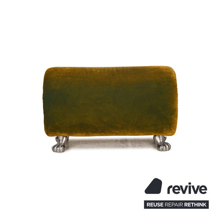 Bretz Gaudi velvet armchair set Green armchair stool