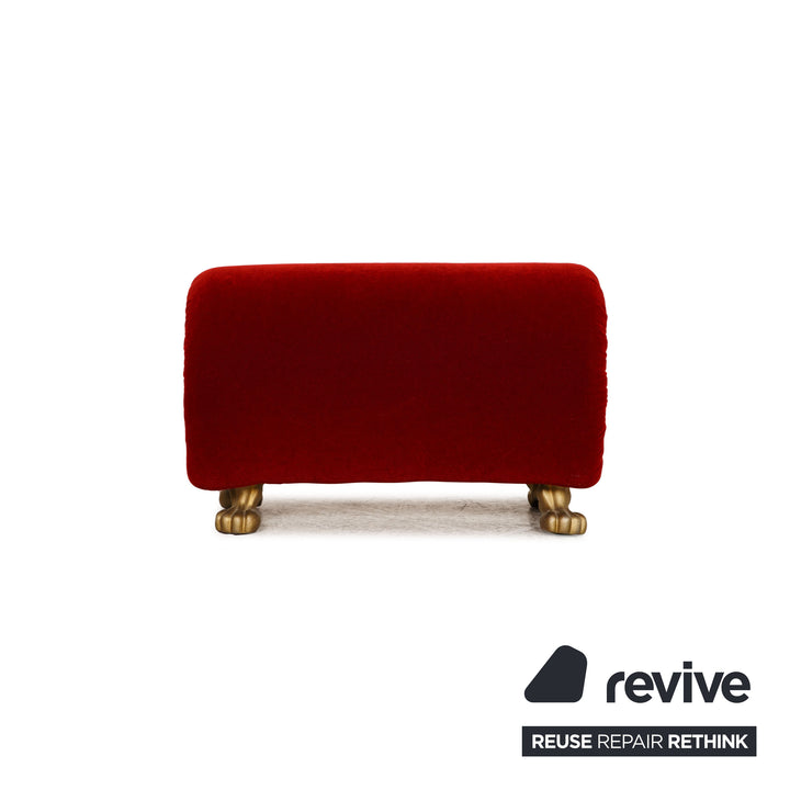Bretz Gaudi Velvet Armchair Set Red Stool